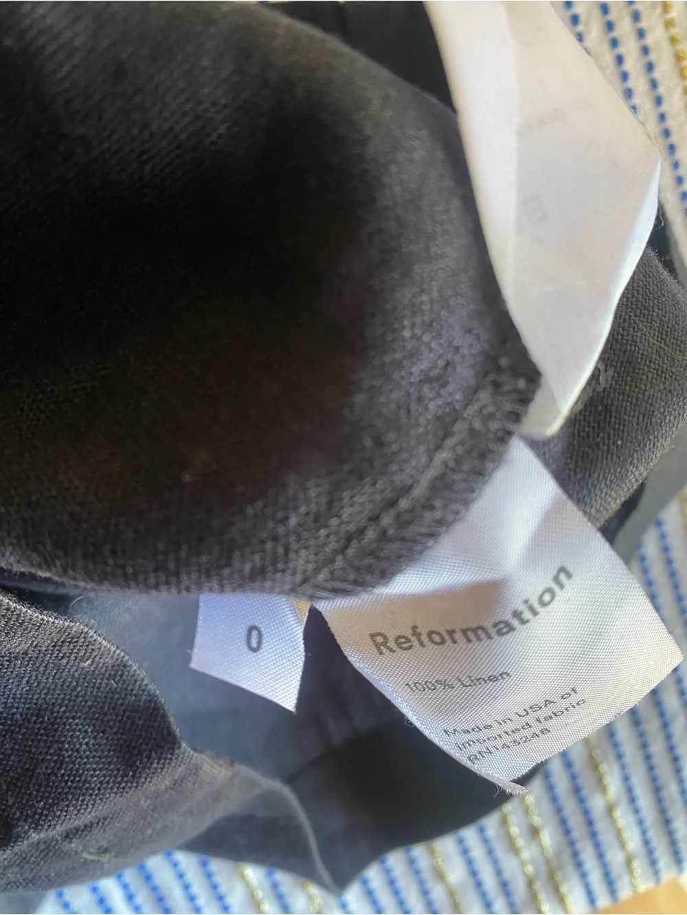 Reformation Black Sleeveless Button-Front Linen Vera Jumpsuit Sz 0